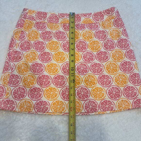 Vineyard Vines Women’s Citrus Orange Grapefruit Zip Up Mini Skirt Size 10 - Picture 3 of 7